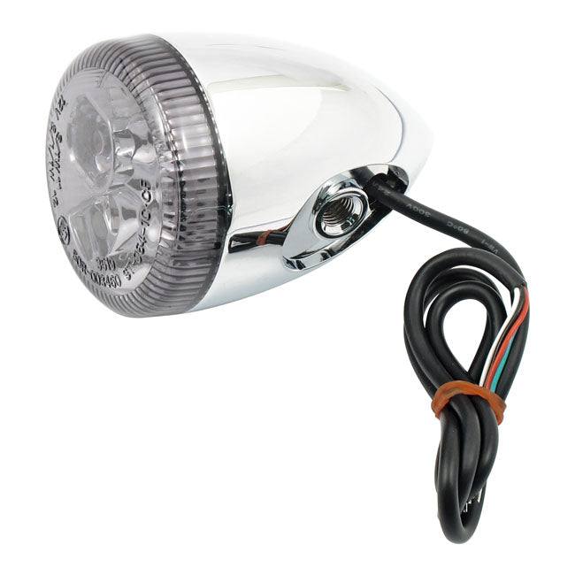 3 1 Led Bullet Taillight / Turn Signal Combo. Chrome. Smoke Turn Signals Mcs
