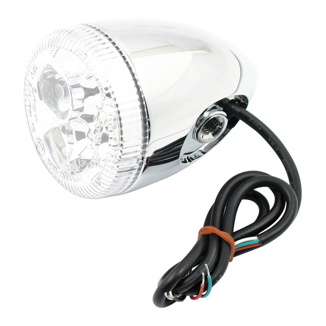3 1 Led Bullet Taillight / Turn Signal Combo. Chrome. Clear Turn Signals Mcs