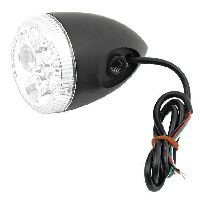 3 1 Led Bullet Taillight / Turn Signal Combo. Black. Clear Turn Signals Mcs