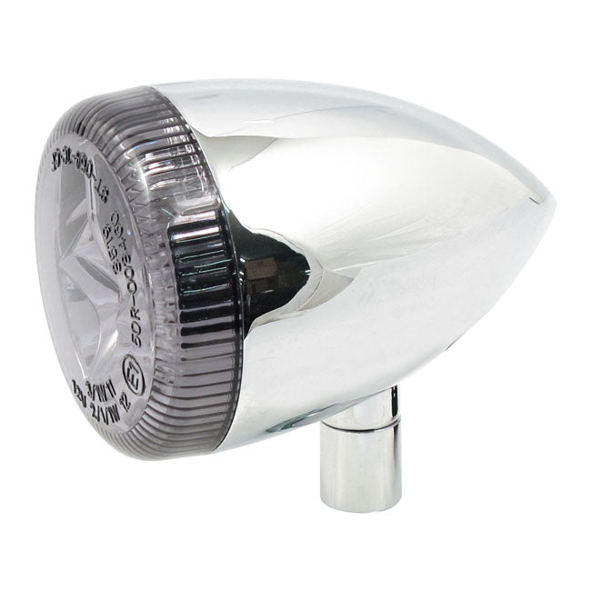 3 1 Led Bullet Taillight / Turn Signal Combo. Chrome. Smoke Turn Signals Mcs