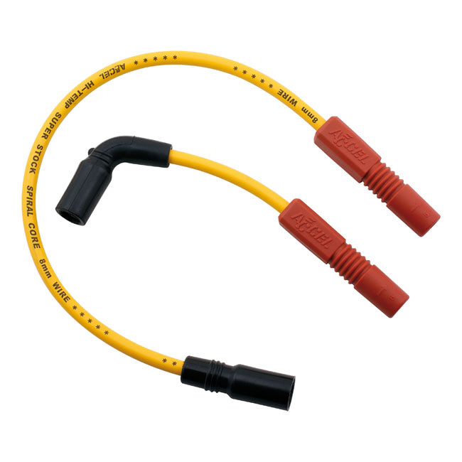 Accel, 8mm Ferro Spiral core spark plug wire set. Yellow SPARK PLUG WIRES Accel