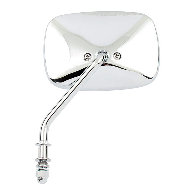 Late Oem Style Mirror, Short Stem, Left Side. Chrome Mirrors Mcs