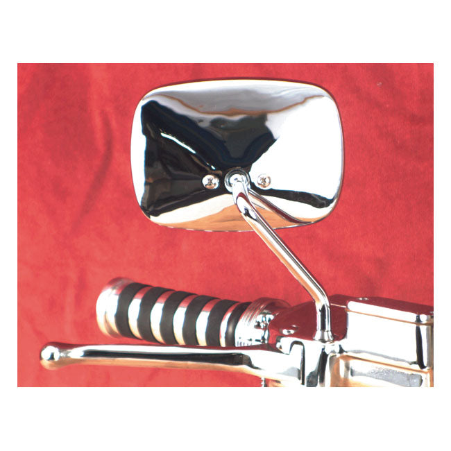 Late Oem Style Mirror, Short Stem, Right Side. Chrome Mirrors Mcs