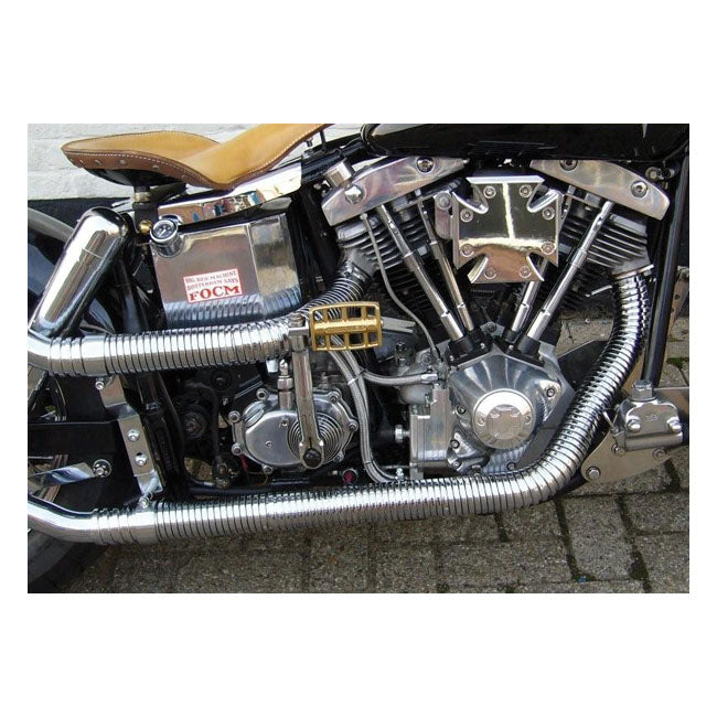 Flexible Exhaust Header Cover. Chrome Exhaust Heat Shields Mcs