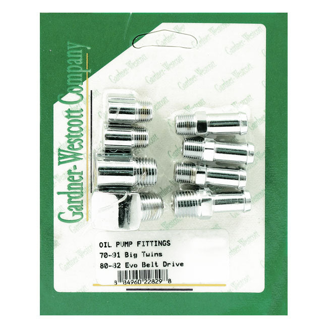 Gardner Westcott, Oil Pump Line Fitting Kit. Chrome Oil Line Fittings Gardner Westcott