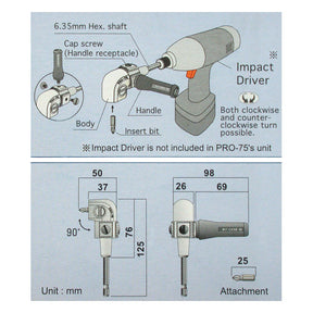 Pro-75 L-Drive for electric drill Tengtools