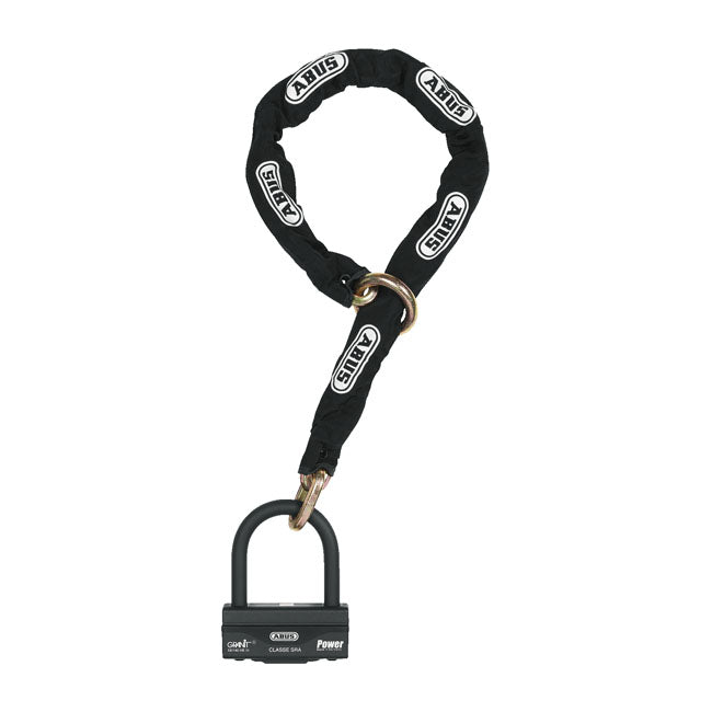 Abus Granit 58 Padlock & Black Loop Chain Lock Abus