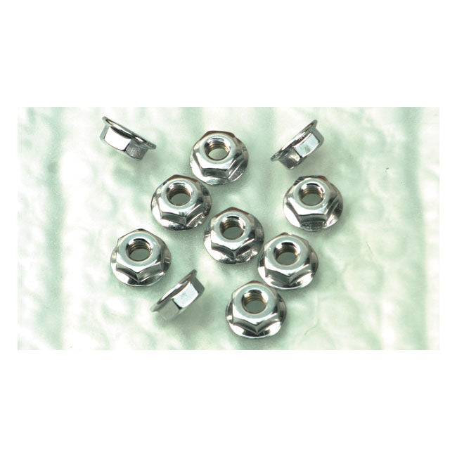 M6 X 1.0 Flanged Nut Chrome Nuts Flanged Chrome Metric Gardner Westcott