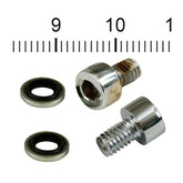 James Gaskets, fork slider drain screws. Chrome Allen head DRAIN SCREW KITS FORK SLIDERS James Gaskets