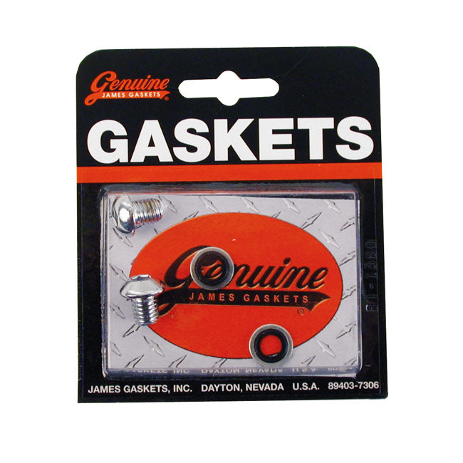 James Gaskets, fork slider drain screws. Chrome button head DRAIN SCREW KITS FORK SLIDERS James Gaskets