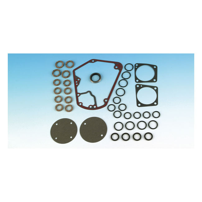 James, cam gear change gasket kit. 70-92 B.T. CAM GEAR CHANGE GASKET KIT James Gaskets