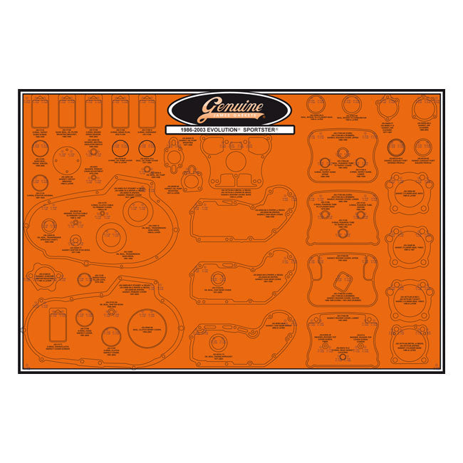 James, gasket & seal board. 86-03 Evo Sportster GASKET BOARDS James Gaskets