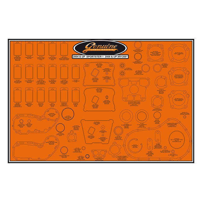 James, gasket & seal board. 04-22 XL Sportster, XR1200 GASKET BOARDS James Gaskets