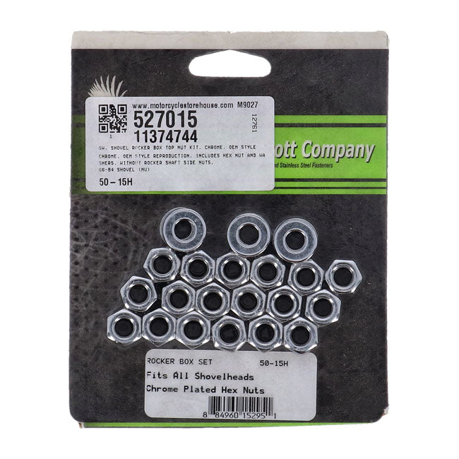 Gw, Shovel Rocker Box Top Nut Kit. Chrome, Oem Style Rocker Box Nut Kits Gardner Westcott