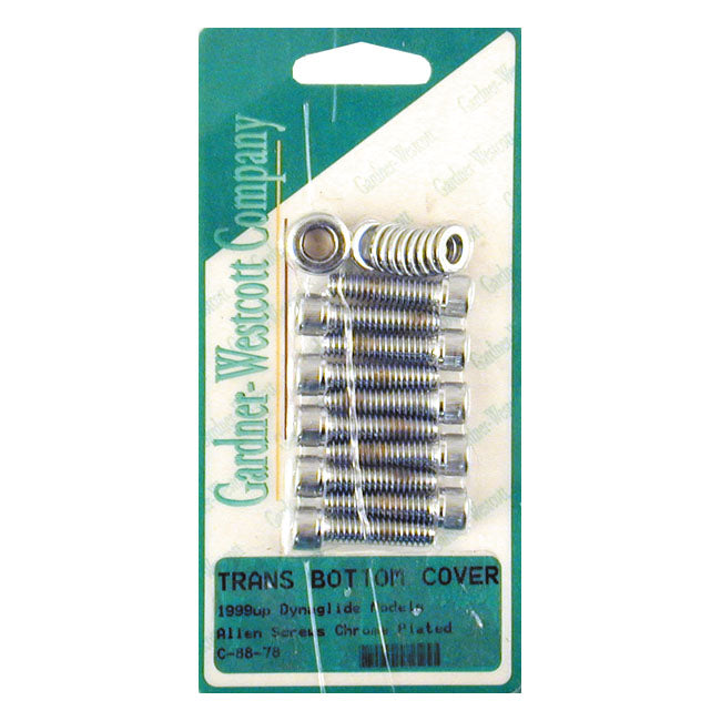 Gw, Transmission Bottom Cover Screw Kit. Chrome Allen Transmission Bottom Cover Screw Kit Gardner Westcott