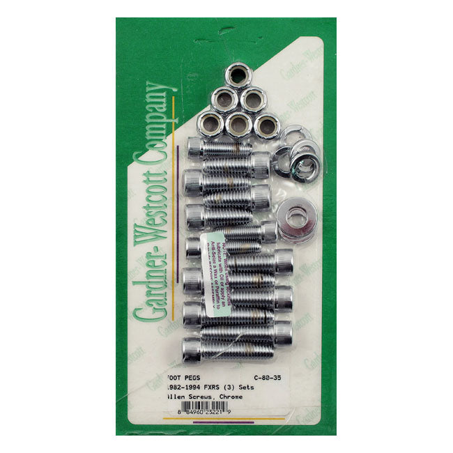 Gardner Westcott, Foot Peg Mount Kit. Chrome Footpegs Mounts Gardner Westcott