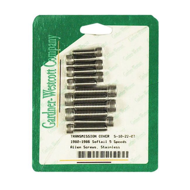 Gw, Transmission Side Cover Screw Kit. Stainless Allen Head Transmission Side Cover Screw Kits Gardner Westcott