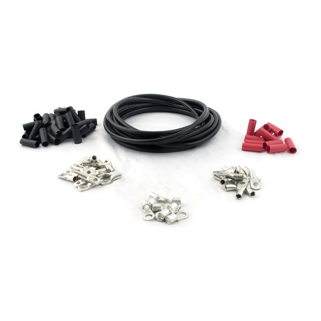 All Balls, custom 25 foot battery cable kit. Black BATTERY CABLES All Balls
