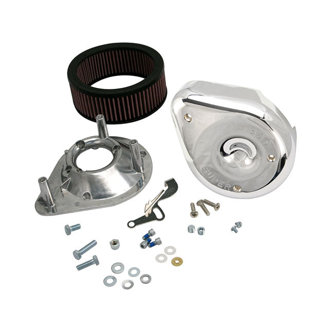 S&S, teardrop air cleaner assembly. Chrome Air Cleaner S&S