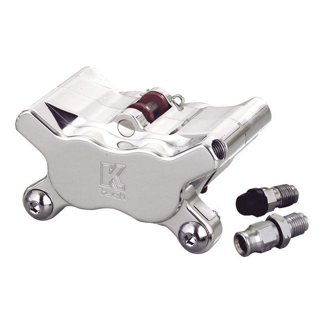 Kustom Tech 4 Piston Brake Caliper, Polished Brake Calipers Kustom Tech