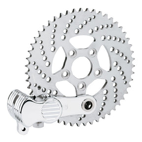 Kustom Tech Custom Sprocket Brake Kit With Caliper, Polished Sprocket Brake Kits Kustom Tech