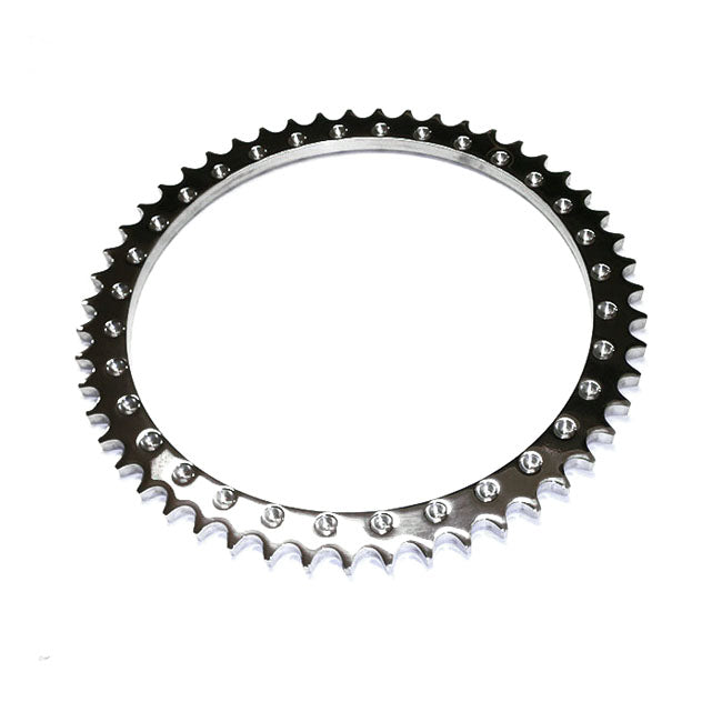 Kustom Tech 51 Tooth Sprocket For Rear Drum Brake, Polished Brake Drums Kustom Tech