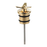 Kustom Tech Spinner Oil Tank Plug. Brass, Polished - 86-99 Softail Oil Tanks Plugs Kustom Tech