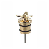 Kustom Tech Spinner Oil Tank Plug. Brass, Polished - 00-17 Softail Oil Tanks Plugs Kustom Tech