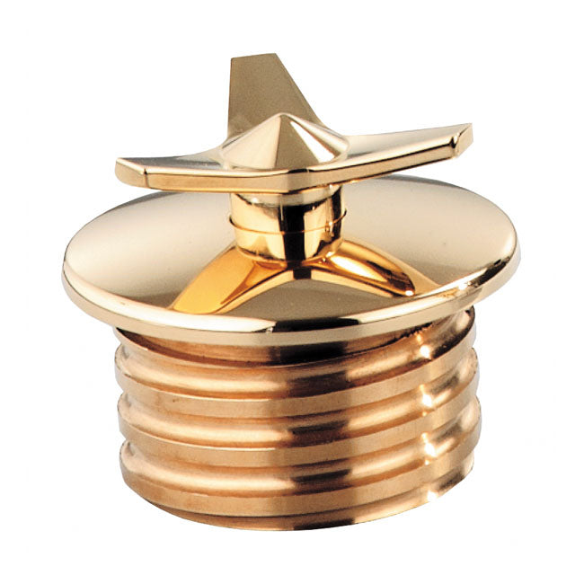 Kustom Tech Spinner Gas Cap Vented Brass, Right Side Gas Cap Kustom Tech