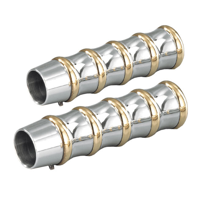 Kustom Tech Vintage Handlebar Grips, Polished Grips Kustom Tech