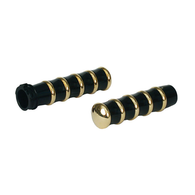 Kustom Tech Vintage Throttle Grips, Black Anodized Grips Kustom Tech
