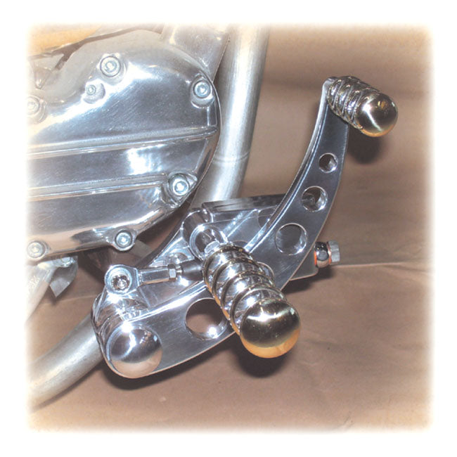Vintage Style Forward Controls, Polished & Brass - 86-99 Softail Foot Control Kit Kustom Tech
