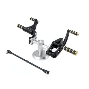 Kustom Tech Vintage Style Forward Controls, Black & Brass - 86-99 Softail Forward Controls Kustom Tech
