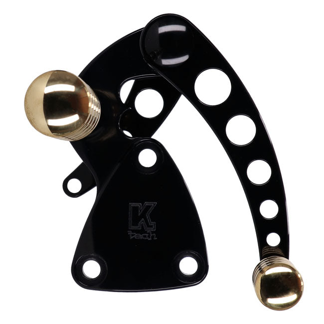 Kustom Tech Vintage Style Forward Controls. Black & Brass - 00-17 Softail Forward Controls Kustom Tech