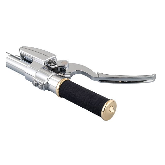 Kustom Tech Fabric Tape Style Grip Set, Polished Aluminum & Polished Brass - 1" Handlebars Grips Kustom Tech