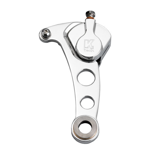 Kustom Tech 2 Piston Caliper & Bracket 11,5” For Springer Right Side, Polished Rear Brake Systems Kustom Tech
