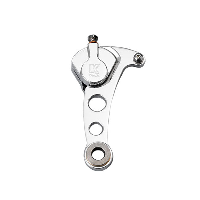 Kustom Tech 2 Piston Caliper & Bracket 11,5” For Springer Left Side, Polished Rear Brake Systems Kustom Tech