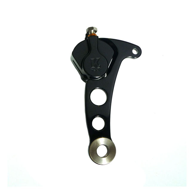 Kustom Tech 2 Piston Caliper & Bracket 11,5” For Springer Left Side, Black Rear Brake Systems Kustom Tech