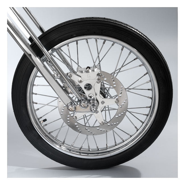 Kustom Tech 4 Piston Caliper & Bracket 11,5” For Springer Right Side, Polished Rear Brake Systems Kustom Tech