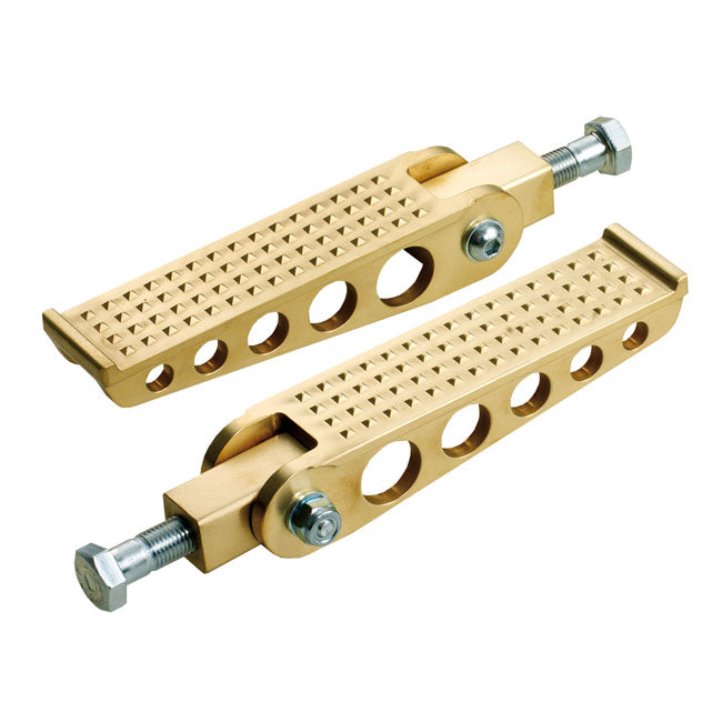 Kustom Tech Forged Knurled Pegs, Brass Satin Footpegs Kustom Tech
