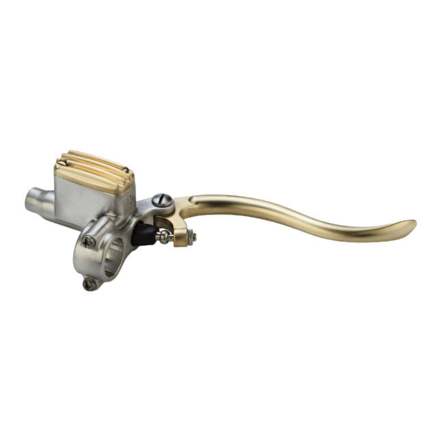 Kustom Tech Deluxe Line Brake Master Cylinder 12mm, Aluminium & Brass Satin Brake Master Cylinders Kustom Tech