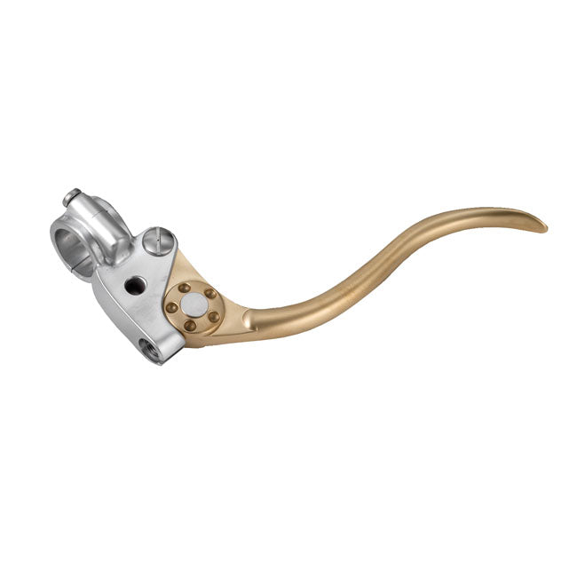 Kustom Tech Deluxe Mechanical Clutch Lever Assembly, Brass & Aluminium Satin Levers Clutch Assy Kustom Tech