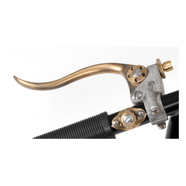 Deluxe Mechanical Clutch Lever Assembly, Raw Brass Aluminium Levers Kustom Tech Default Title
