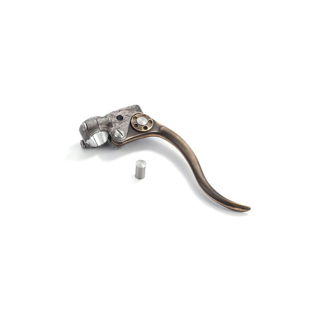 Kustom Tech Deluxe Mechanical Brake Lever Assembly, Raw Brass Aluminum Levers Brake Assy Kustom Tech