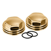 Kustom Tech Knuckle Rocker Nuts. Finned, Polished Brass - 36-47 Knucklehead Rocker Box Mount Kits Kustom Tech