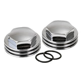 Kustom Tech Knuckle Rocker Nuts. Finned, Chrome Finish - 36-47 Knucklehead Rocker Box Mount Kits Kustom Tech