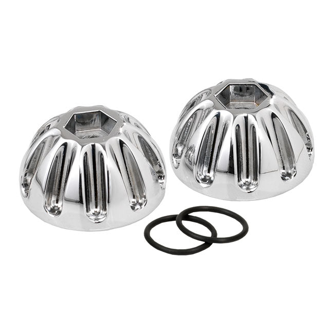 Kustom Tech Knuckle Rocker Nuts. Groove, Chrome Finish - 36-47 Knucklehead Rocker Box Mount Kits Kustom Tech