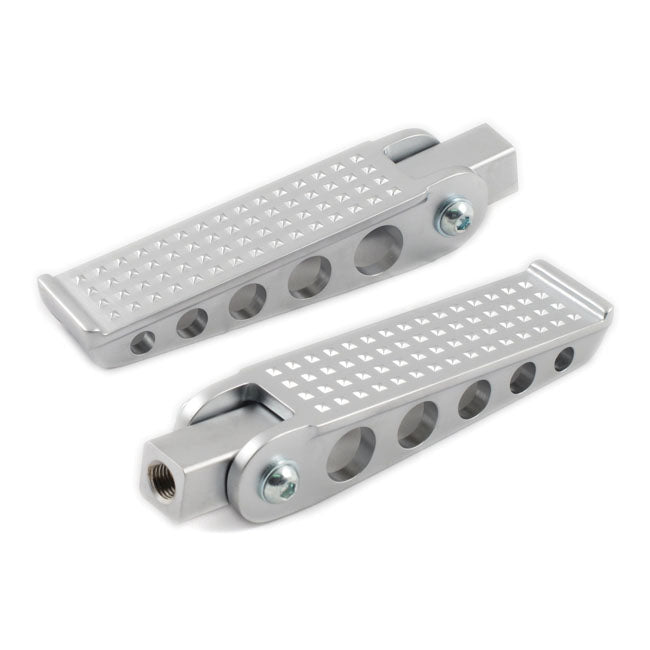 Kustom Tech Cast Brass Knurled Foot Pegs, Chrome Footpegs Kustom Tech
