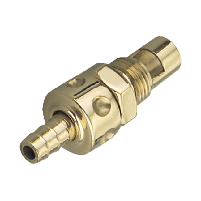 Kustom Tech In Line Fuel Valve For S&S B Carb, Polished Brass - S&S Super B carburetor Petcocks Kustom Tech