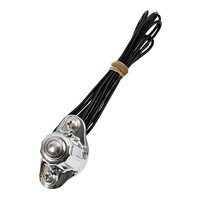 Kustom Tech Deluxe Handlebar Switch Single Button, Chrome Switches Handlebar Kustom Tech